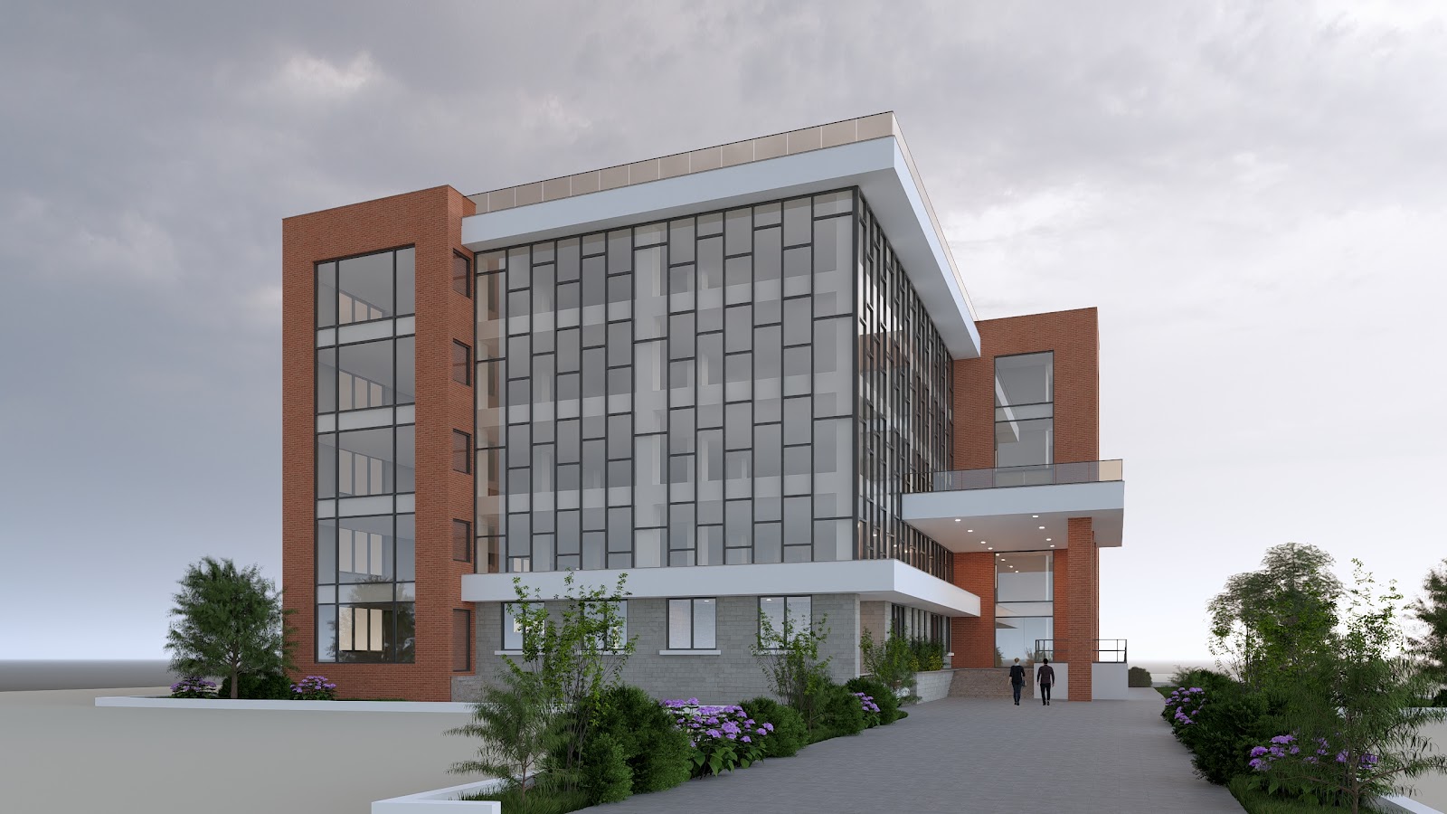 Overall campus view with landscaped surroundings, Ashoka College of Engineering and Management, Pokhara