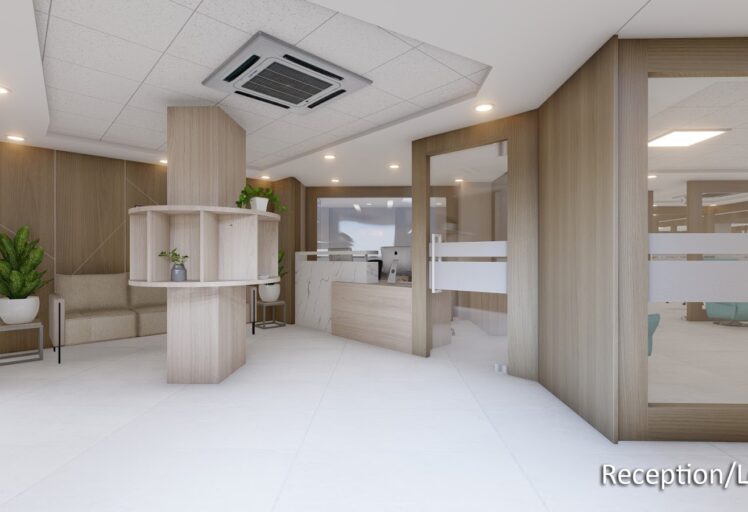Interior view of the Manipal Hospital interior design project, Pokhara, Kaski