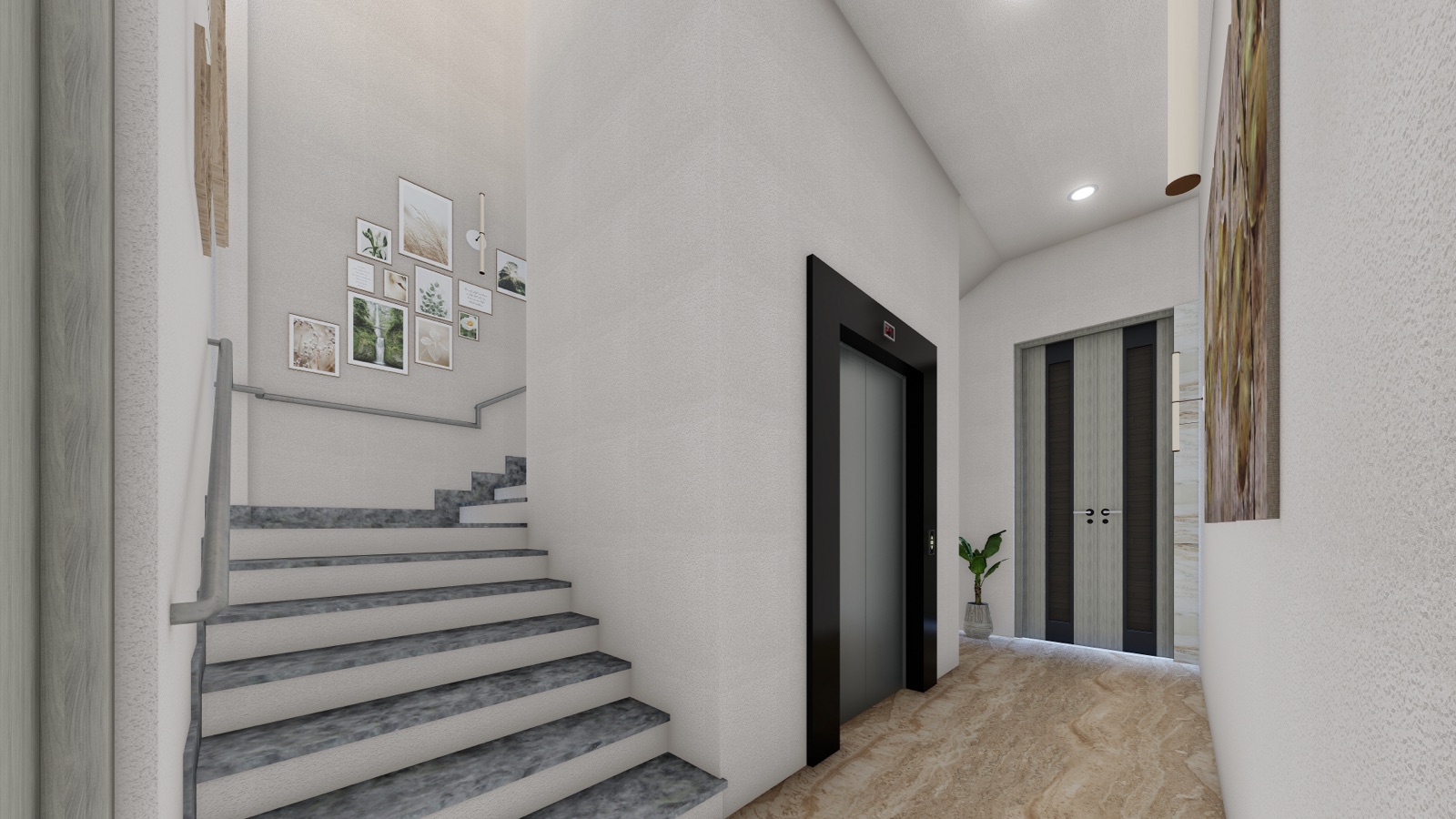 Residence Interior Design, Hanumannagar – Staircase Area 2