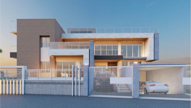 Residential house exterior designed by Kala Building and Construction, Kathmandu Valley