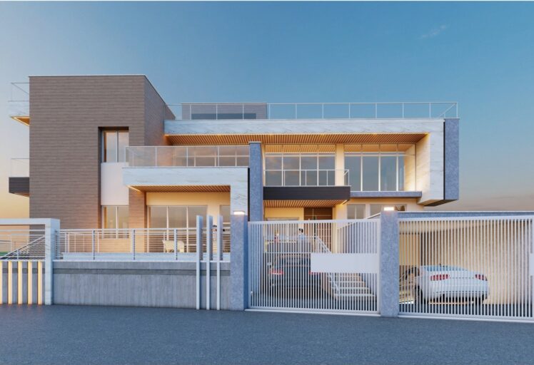 Residential house exterior designed by Kala Building and Construction, Kathmandu Valley